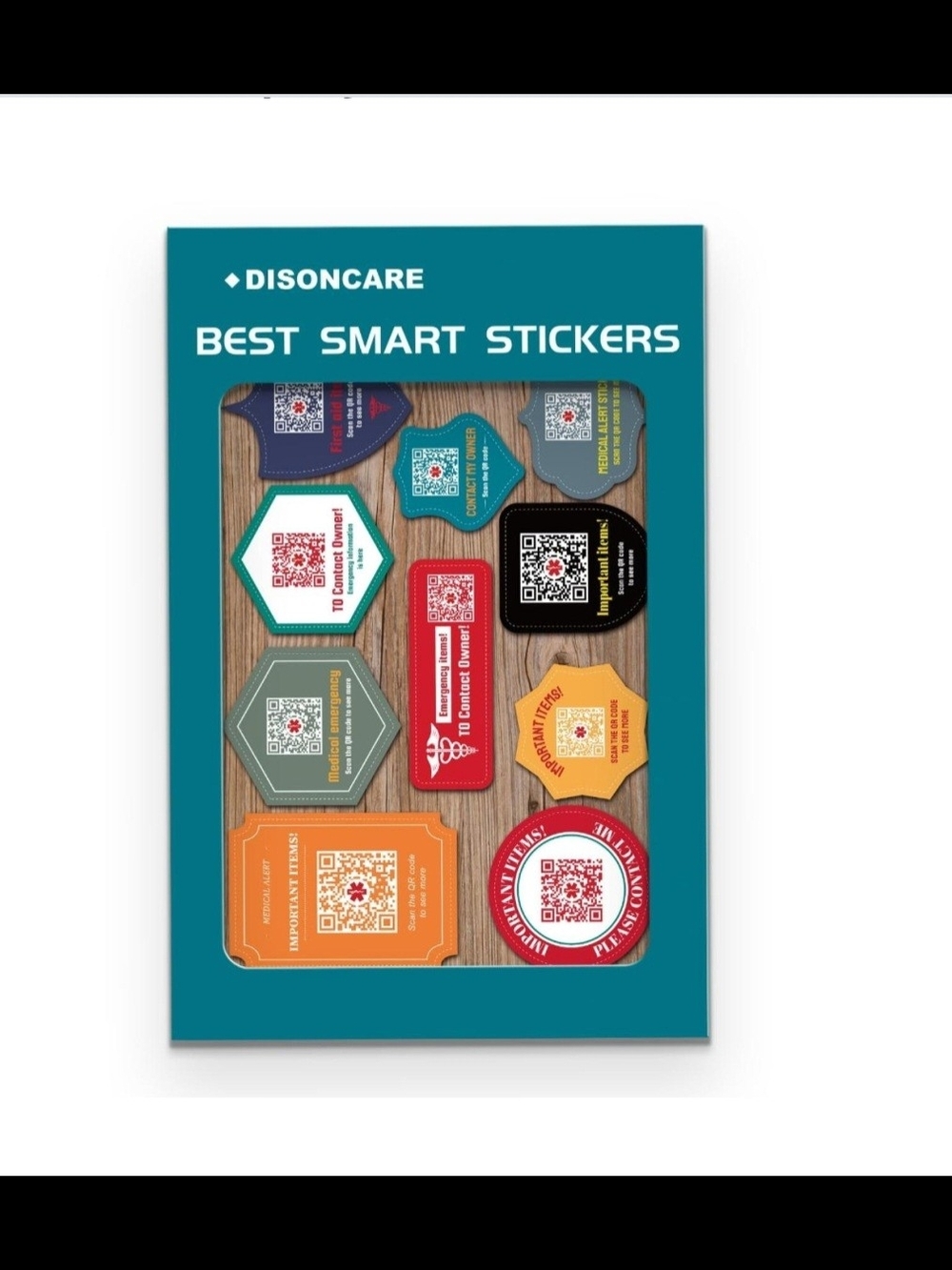DISONCARE Best Smart Stickers - Multicolor QR Label Pack